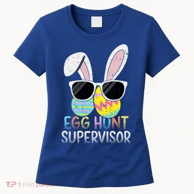 Bunny Rabbit Easter Egg Hunt Supervisor Funny Women's T-Shirt