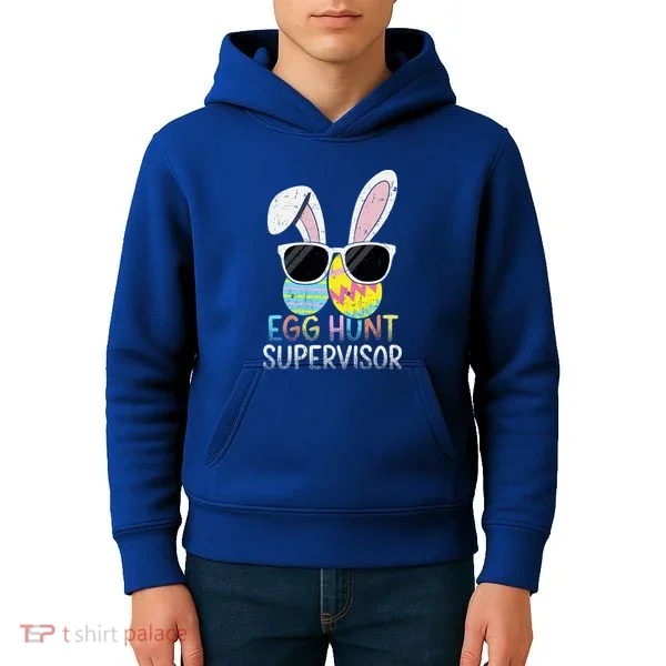 Bunny Rabbit Easter Egg Hunt Supervisor Funny Kids Hoodie