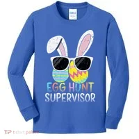 Bunny Rabbit Easter Egg Hunt Supervisor Funny Kids Long Sleeve Shirt thumb 0