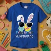 Bunny Rabbit Easter Egg Hunt Supervisor Funny Kids T-Shirt thumb 3