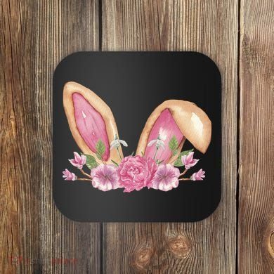Bunny Rabbit Ears Cute Illustration Easter Coaster