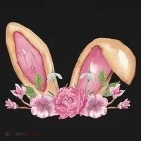 Bunny Rabbit Ears Cute Illustration Easter Coaster thumb 2