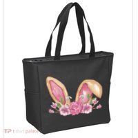 Bunny Rabbit Ears Cute Illustration Easter Tote Bag thumb 2