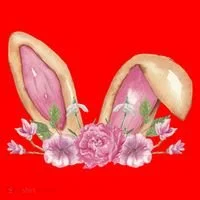Bunny Rabbit Ears Cute Illustration Easter Santa Hat thumb 1