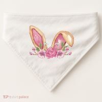 Bunny Rabbit Ears Cute Illustration Easter USA-Made Doggie Bandana thumb 0