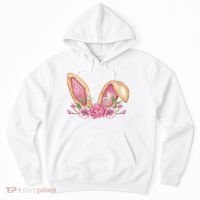 Bunny Rabbit Ears Cute Illustration Easter Hoodie thumb 0