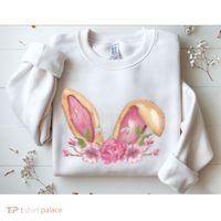 Bunny Rabbit Ears Cute Illustration Easter Sweatshirt thumb 2