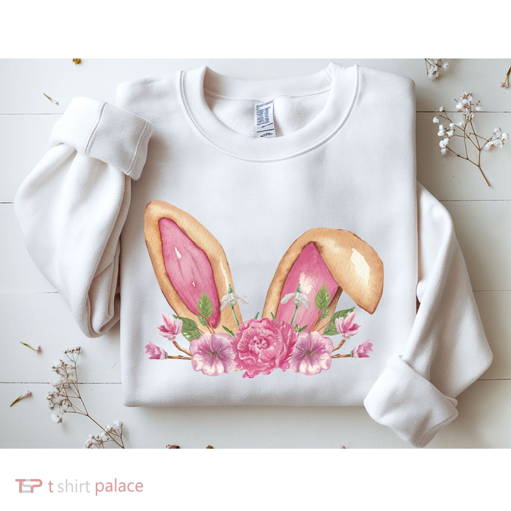 Bunny Rabbit Ears Cute Illustration Easter Sweatshirt