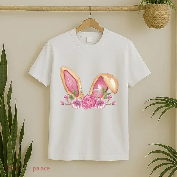 Bunny Rabbit Ears Cute Illustration Easter T-Shirt
