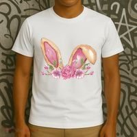 Bunny Rabbit Ears Cute Illustration Easter T-Shirt thumb 3