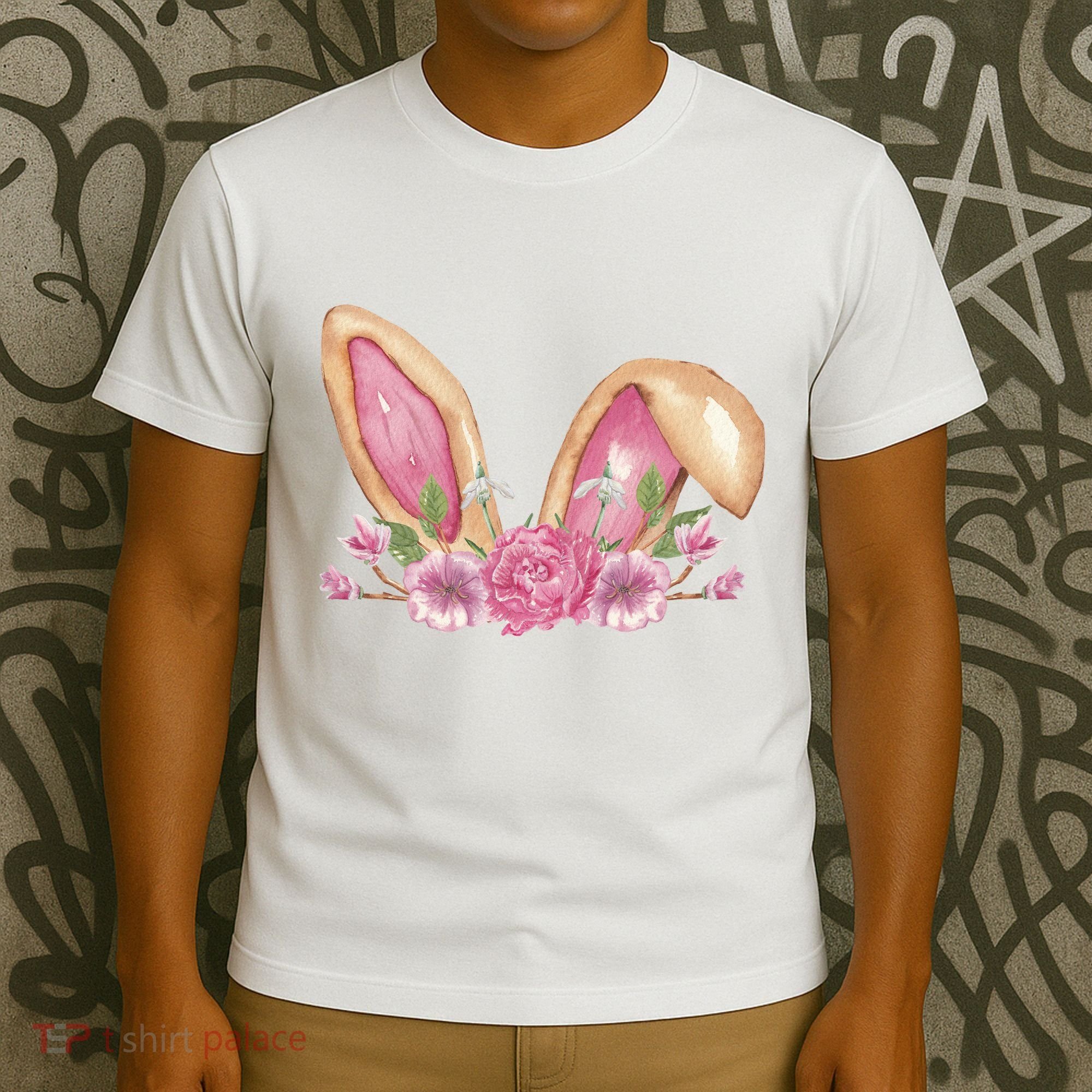 Bunny Rabbit Ears Cute Illustration Easter T-Shirt