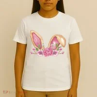 Bunny Rabbit Ears Cute Illustration Easter T-Shirt thumb 4