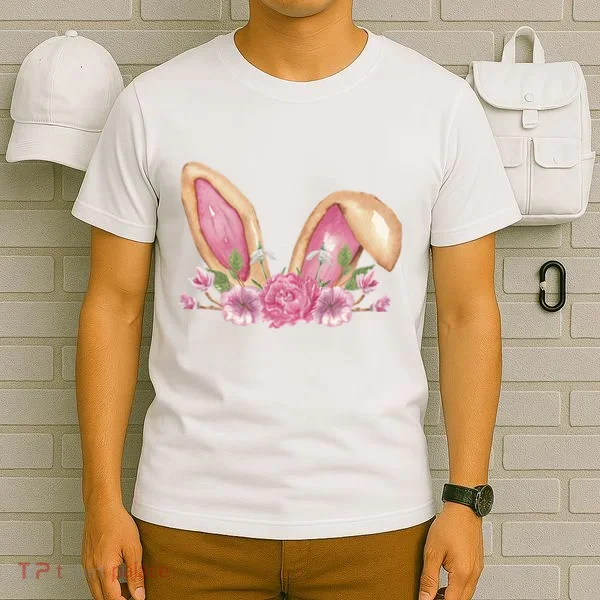 Bunny Rabbit Ears Cute Illustration Easter T-Shirt