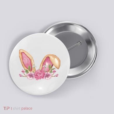 Bunny Rabbit Ears Cute Illustration Easter Button