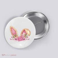 Bunny Rabbit Ears Cute Illustration Easter Button thumb 0
