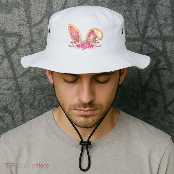 Bunny Rabbit Ears Cute Illustration Easter Bucket Hat