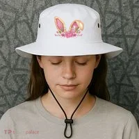 Bunny Rabbit Ears Cute Illustration Easter Bucket Hat thumb 3