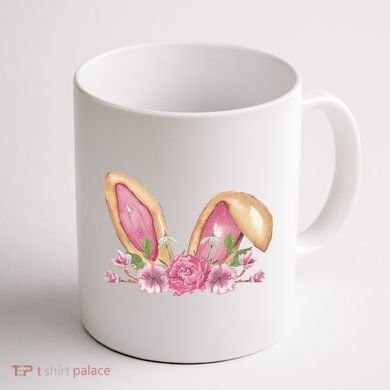 Bunny Rabbit Ears Cute Illustration Easter Coffee Mug back