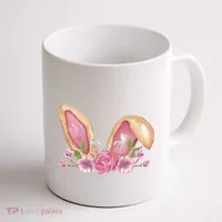 Bunny Rabbit Ears Cute Illustration Easter Coffee Mug thumb 1