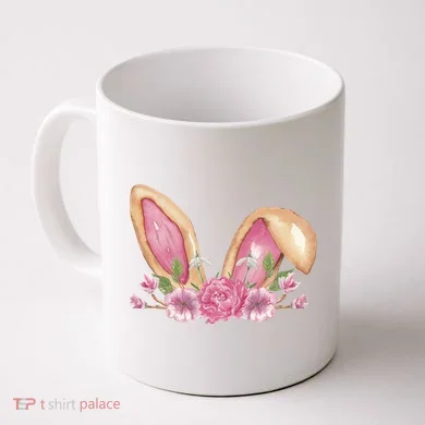 Bunny Rabbit Ears Cute Illustration Easter Coffee Mug