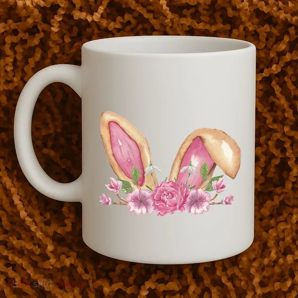 Bunny Rabbit Ears Cute Illustration Easter Coffee Mug