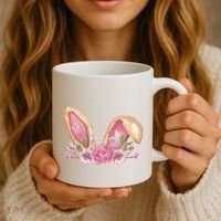 Bunny Rabbit Ears Cute Illustration Easter Coffee Mug thumb 3