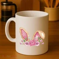 Bunny Rabbit Ears Cute Illustration Easter Coffee Mug thumb 4