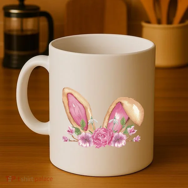 Bunny Rabbit Ears Cute Illustration Easter Coffee Mug