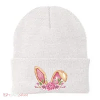 Bunny Rabbit Ears Cute Illustration Easter Beanie thumb 0