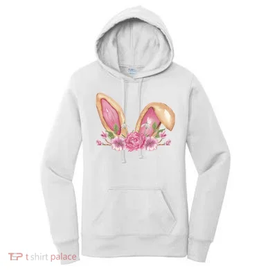 Bunny Rabbit Ears Cute Illustration Easter Women's Hoodie