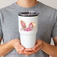 Bunny Rabbit Ears Cute Illustration Easter Tumbler thumb 2