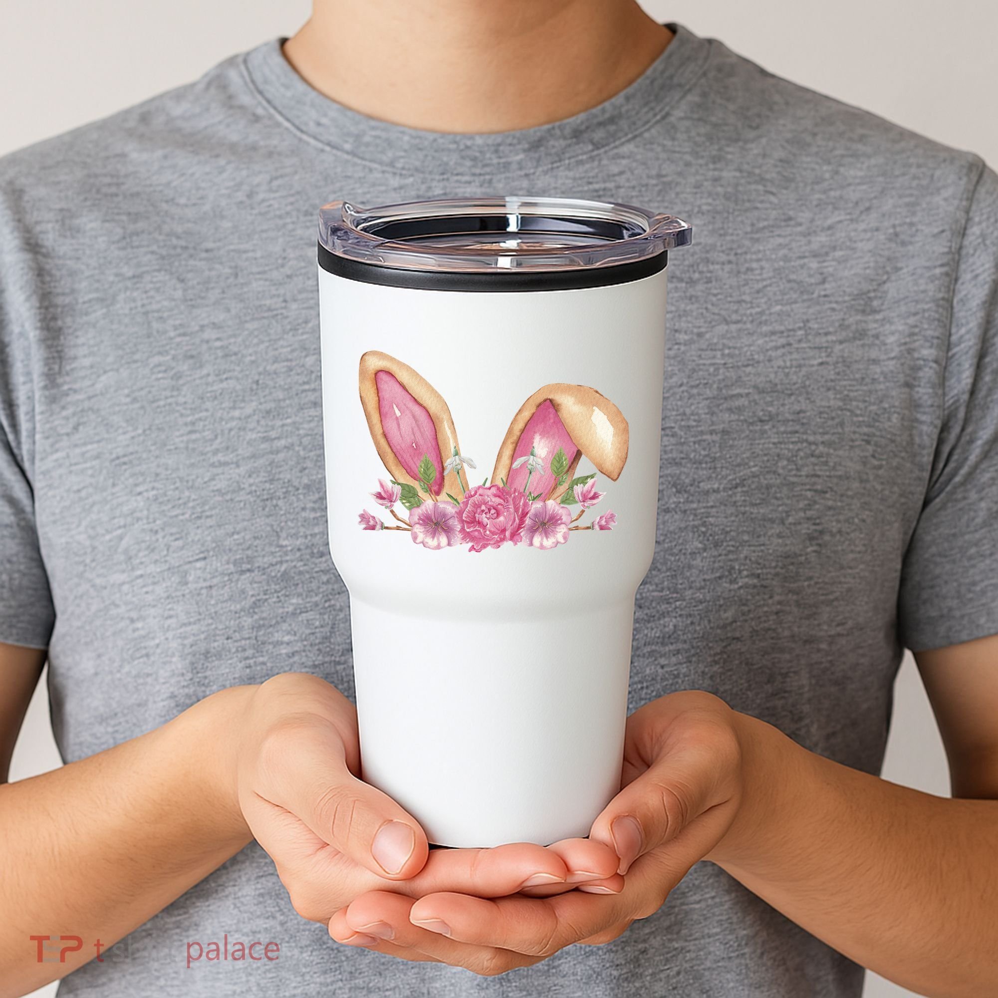 Bunny Rabbit Ears Cute Illustration Easter Tumbler