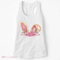 Bunny Rabbit Ears Cute Illustration Easter Women's Tank Top thumb 0