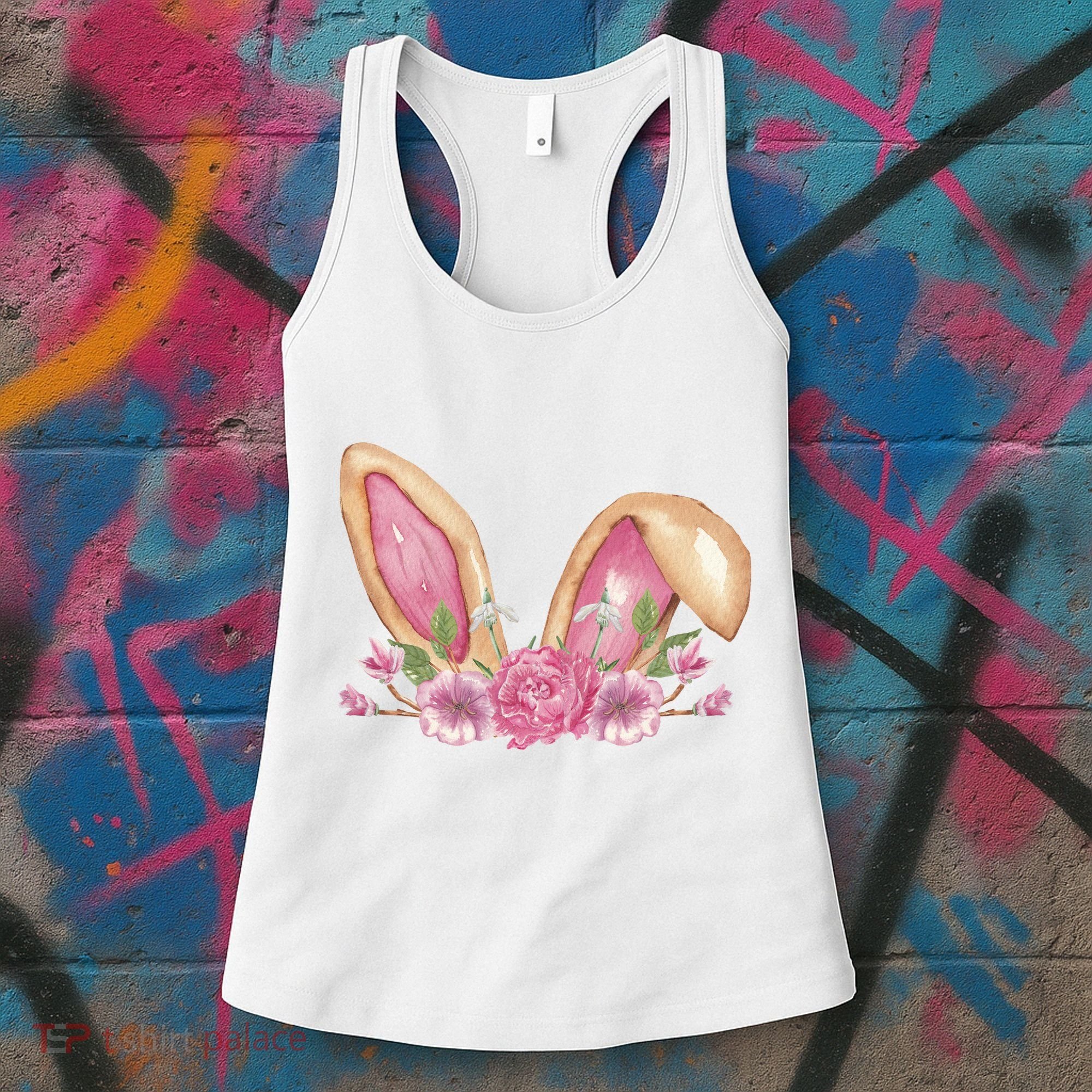 Bunny Rabbit Ears Cute Illustration Easter Women's Tank Top