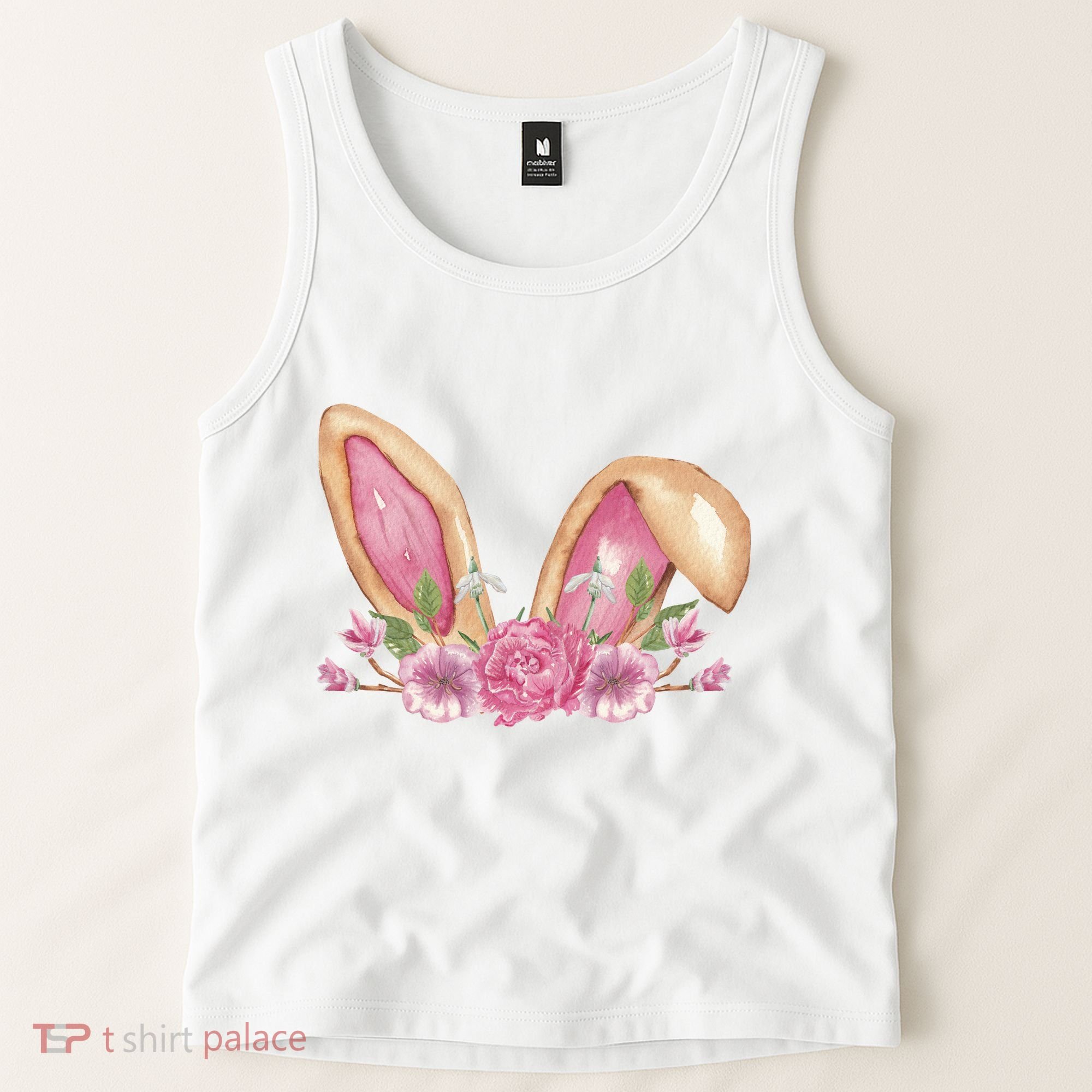 Bunny Rabbit Ears Cute Illustration Easter Tank Top