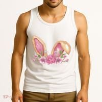 Bunny Rabbit Ears Cute Illustration Easter Tank Top thumb 3