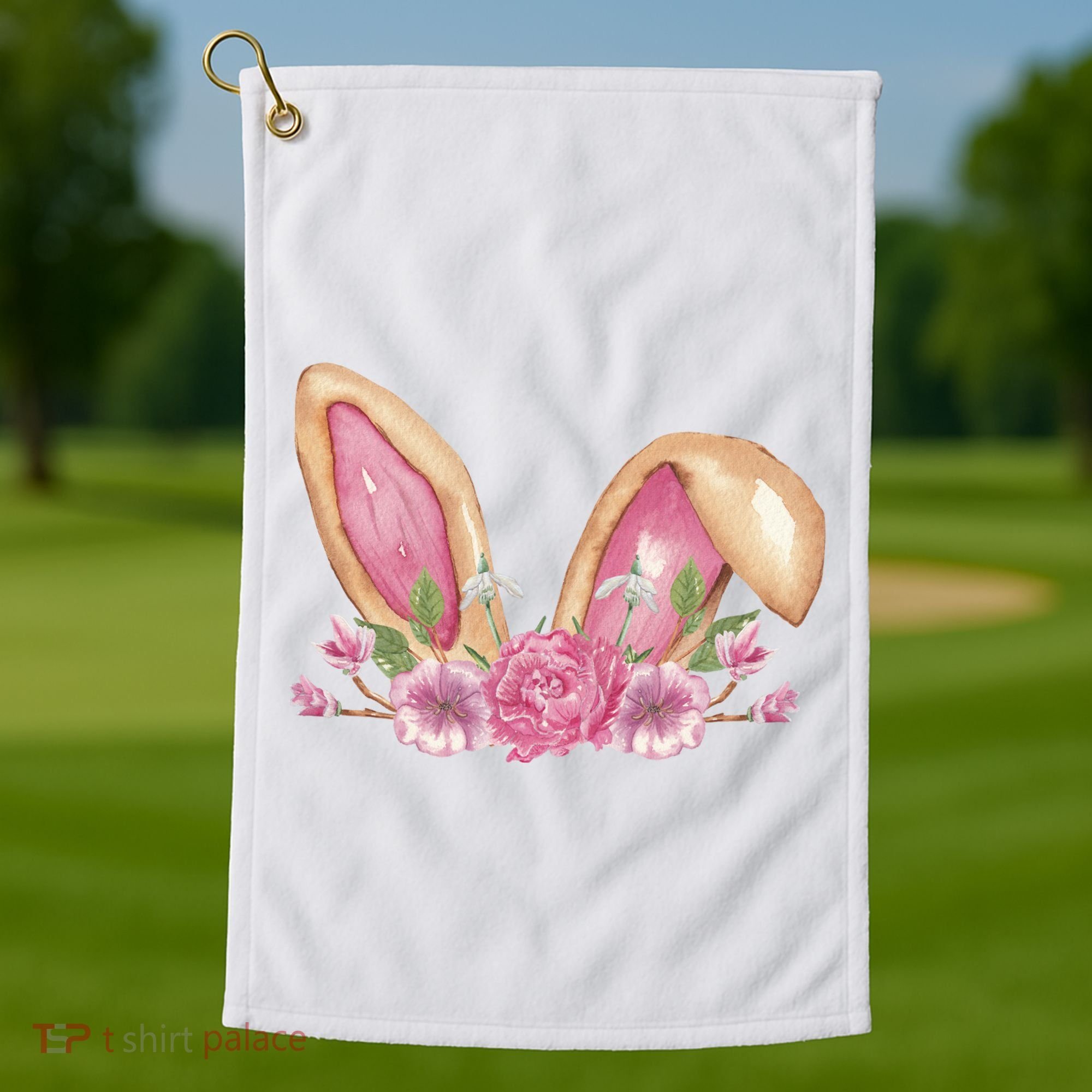 Bunny Rabbit Ears Cute Illustration Easter Golf Towel
