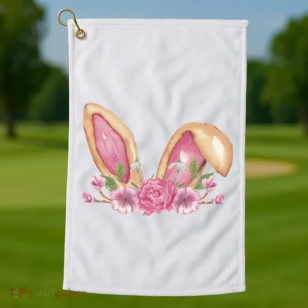Bunny Rabbit Ears Cute Illustration Easter Golf Towel