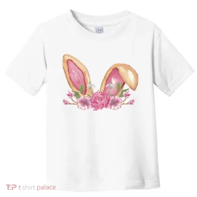 Bunny Rabbit Ears Cute Illustration Easter Toddler T-Shirt