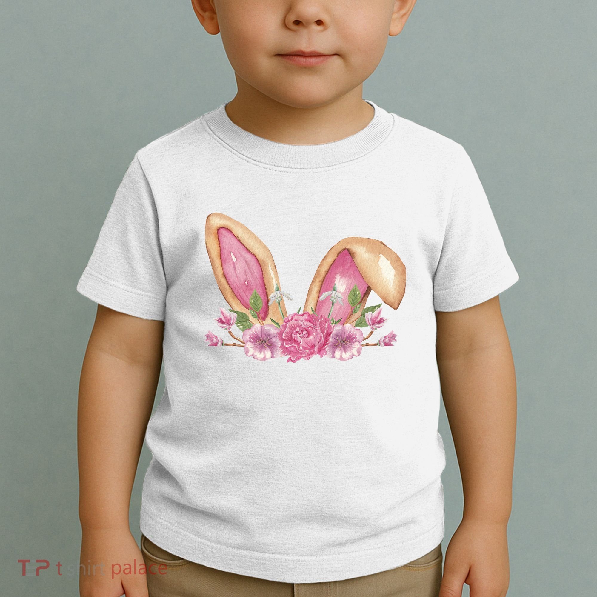 Bunny Rabbit Ears Cute Illustration Easter Toddler T-Shirt