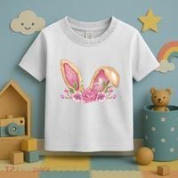 Bunny Rabbit Ears Cute Illustration Easter Toddler T-Shirt thumb 3