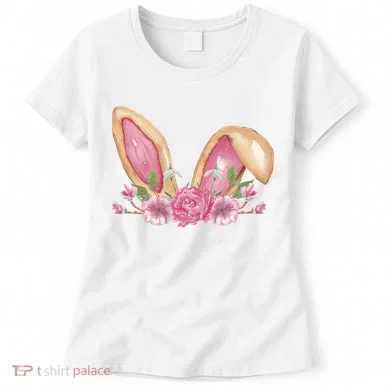 Bunny Rabbit Ears Cute Illustration Easter Women's T-Shirt