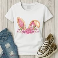 Bunny Rabbit Ears Cute Illustration Easter Women's T-Shirt thumb 3