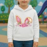 Bunny Rabbit Ears Cute Illustration Easter Kids Hoodie thumb 3