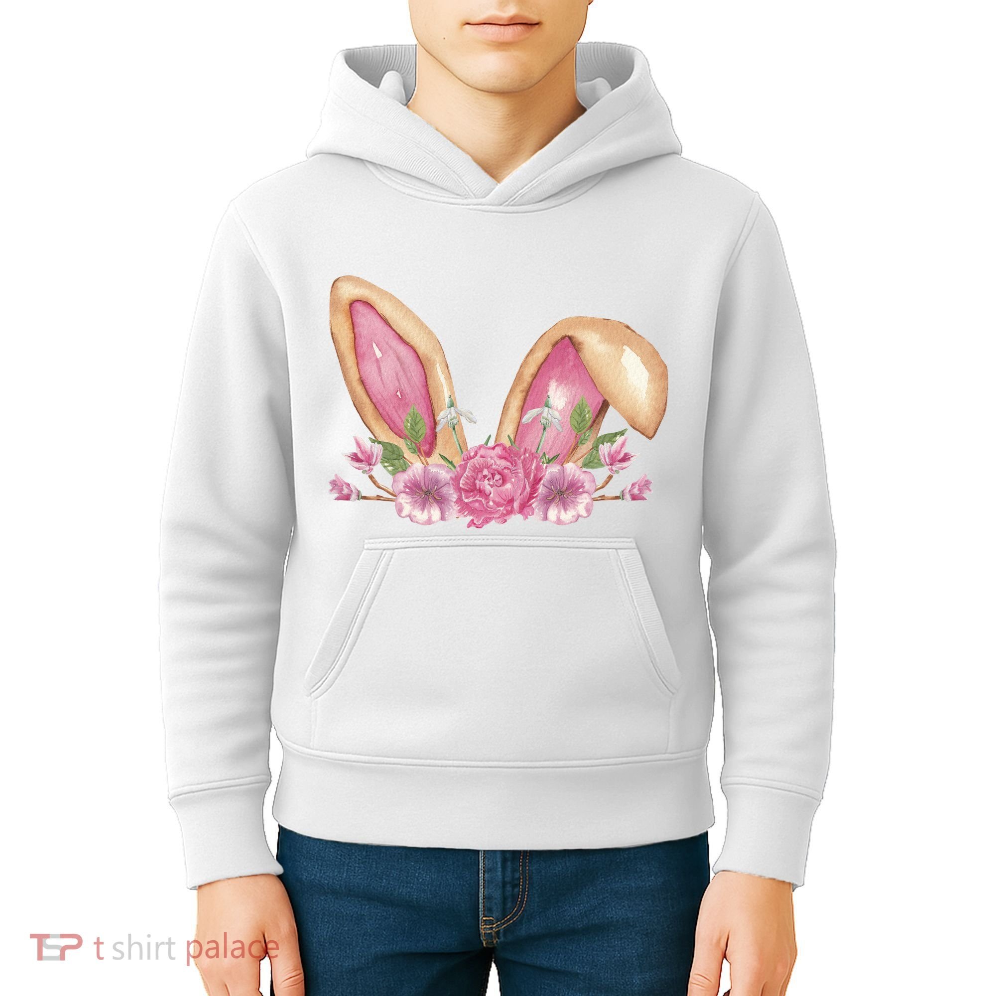 Bunny Rabbit Ears Cute Illustration Easter Kids Hoodie