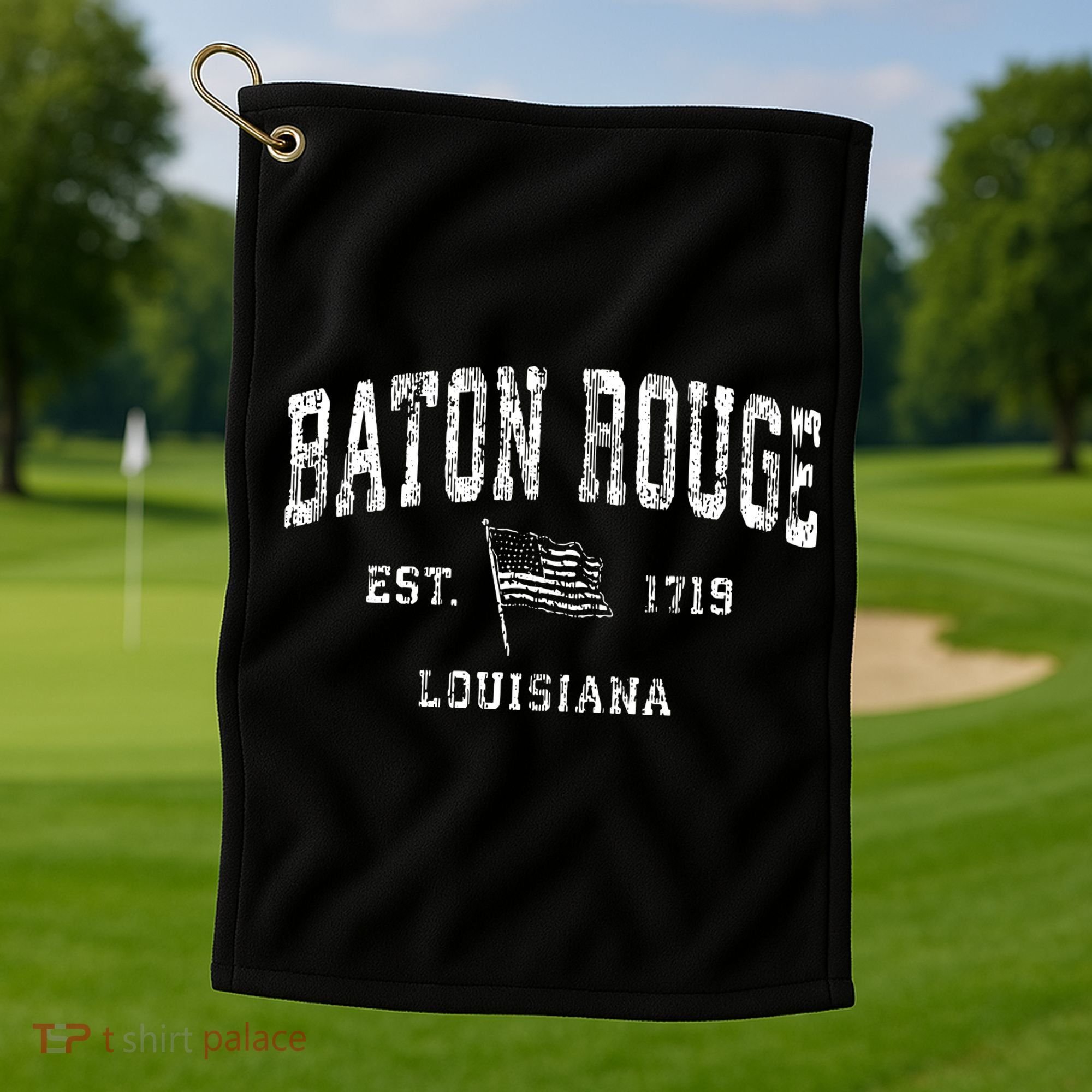Baton Rouge Est 1719 Louisiana Golf Towel