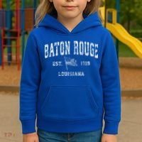 Baton Rouge Est 1719 Louisiana Kids Hoodie thumb 3