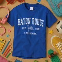 Baton Rouge Est 1719 Louisiana Kids T-Shirt thumb 3