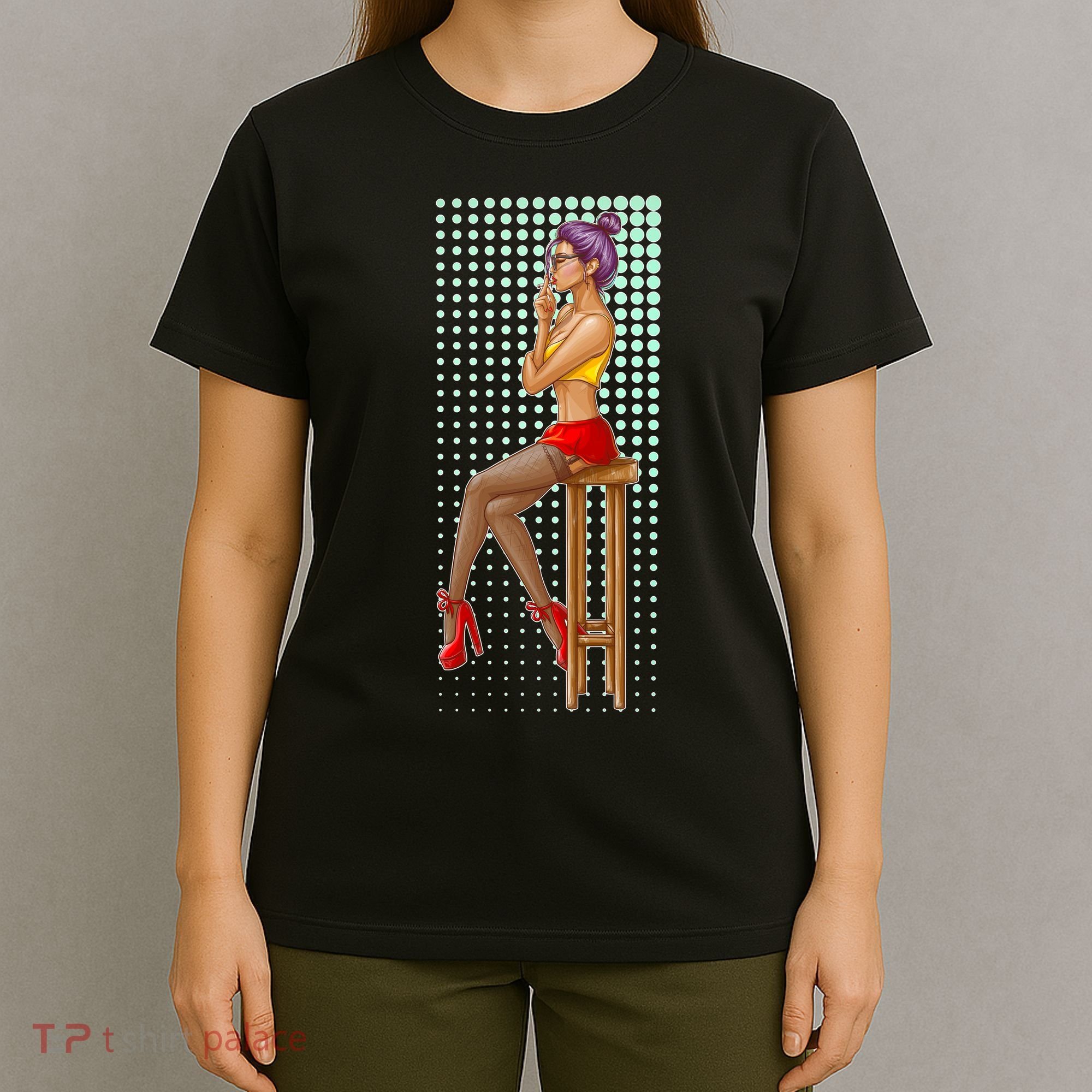 Break Girl Smoking Red Heels T-Shirt