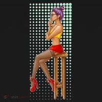 Break Girl Smoking Red Heels Button thumb 1